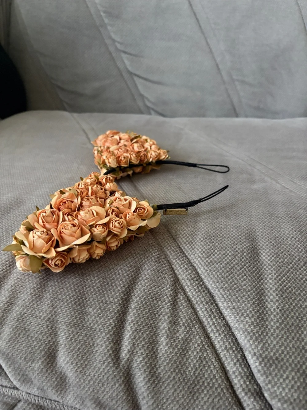cult gaia Peach Floral Cat Ear Headband
